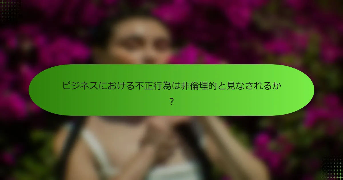ビジネスにおける不正行為は非倫理的と見なされるか？