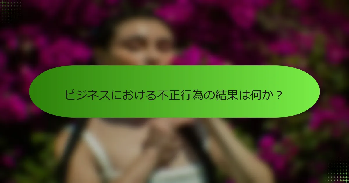 ビジネスにおける不正行為の結果は何か？
