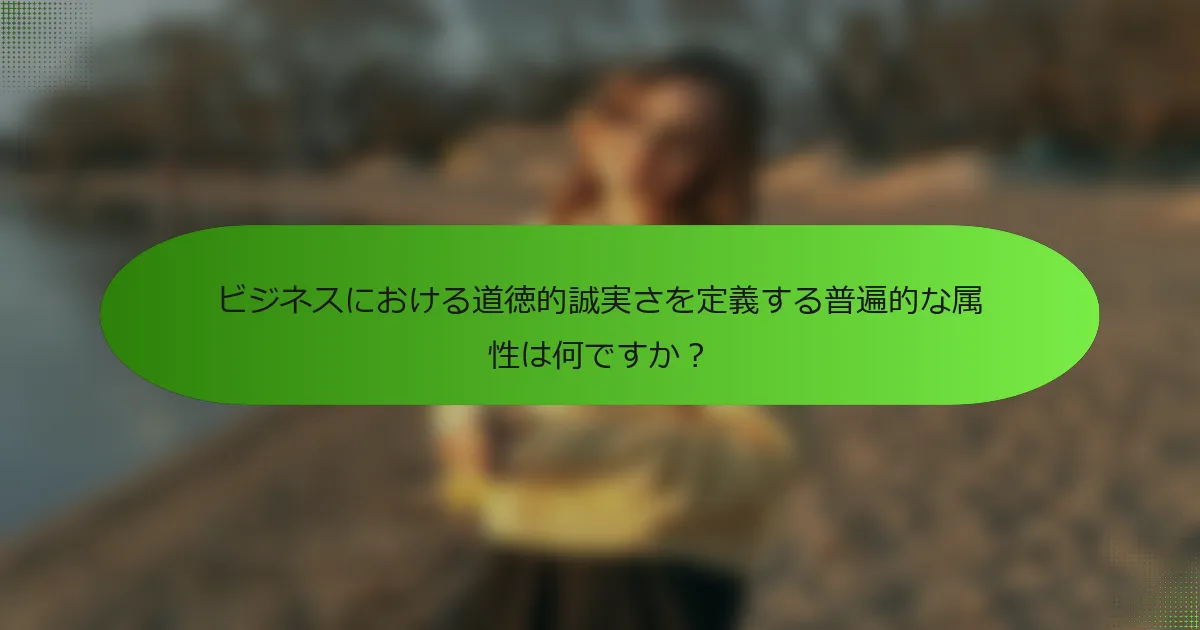 ビジネスにおける道徳的誠実さを定義する普遍的な属性は何ですか？