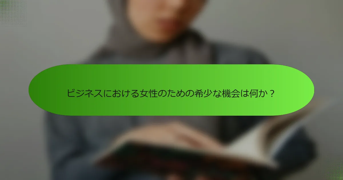 ビジネスにおける女性のための希少な機会は何か？