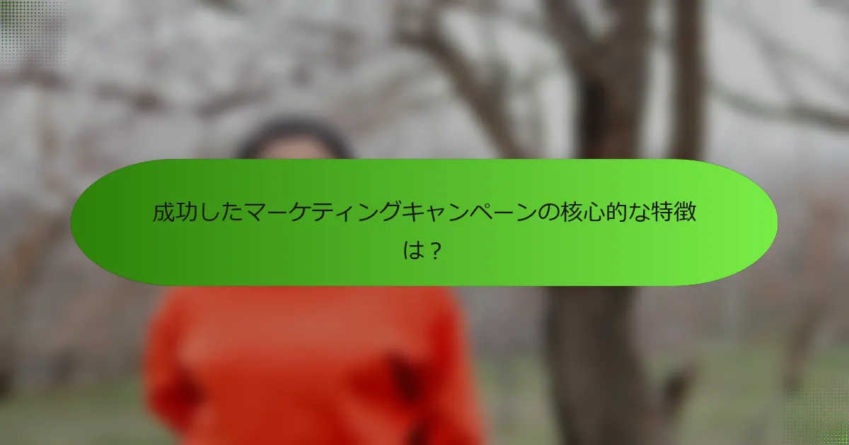 成功したマーケティングキャンペーンの核心的な特徴は？