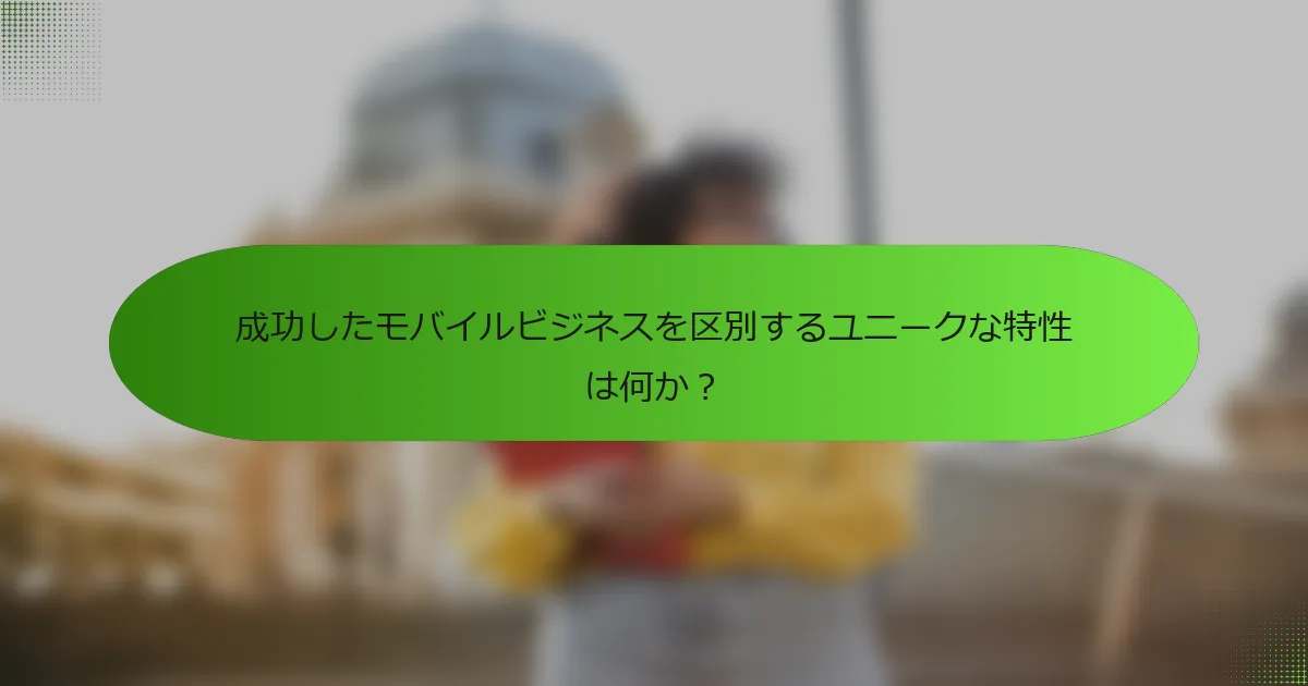 成功したモバイルビジネスを区別するユニークな特性は何か？