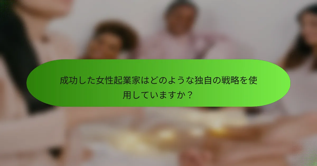 成功した女性起業家はどのような独自の戦略を使用していますか？