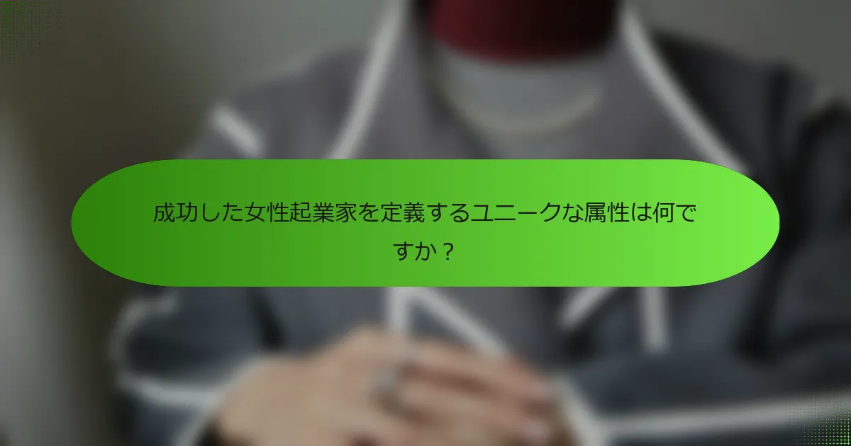 成功した女性起業家を定義するユニークな属性は何ですか？