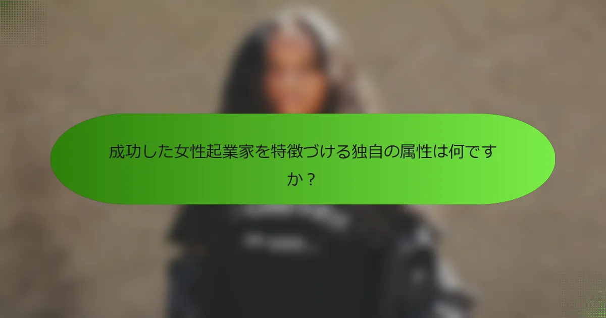 成功した女性起業家を特徴づける独自の属性は何ですか？