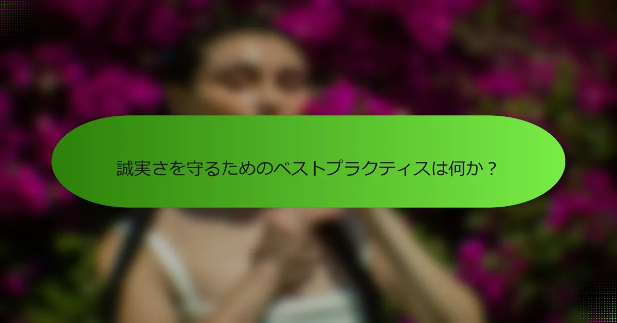 誠実さを守るためのベストプラクティスは何か？