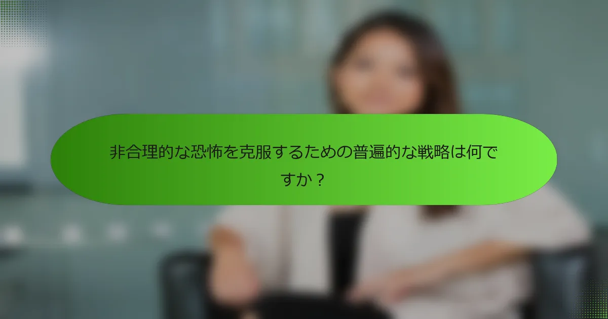 非合理的な恐怖を克服するための普遍的な戦略は何ですか?