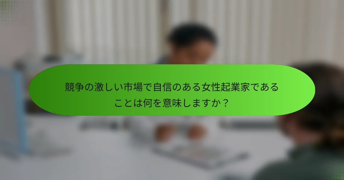 競争の激しい市場で自信のある女性起業家であることは何を意味しますか？