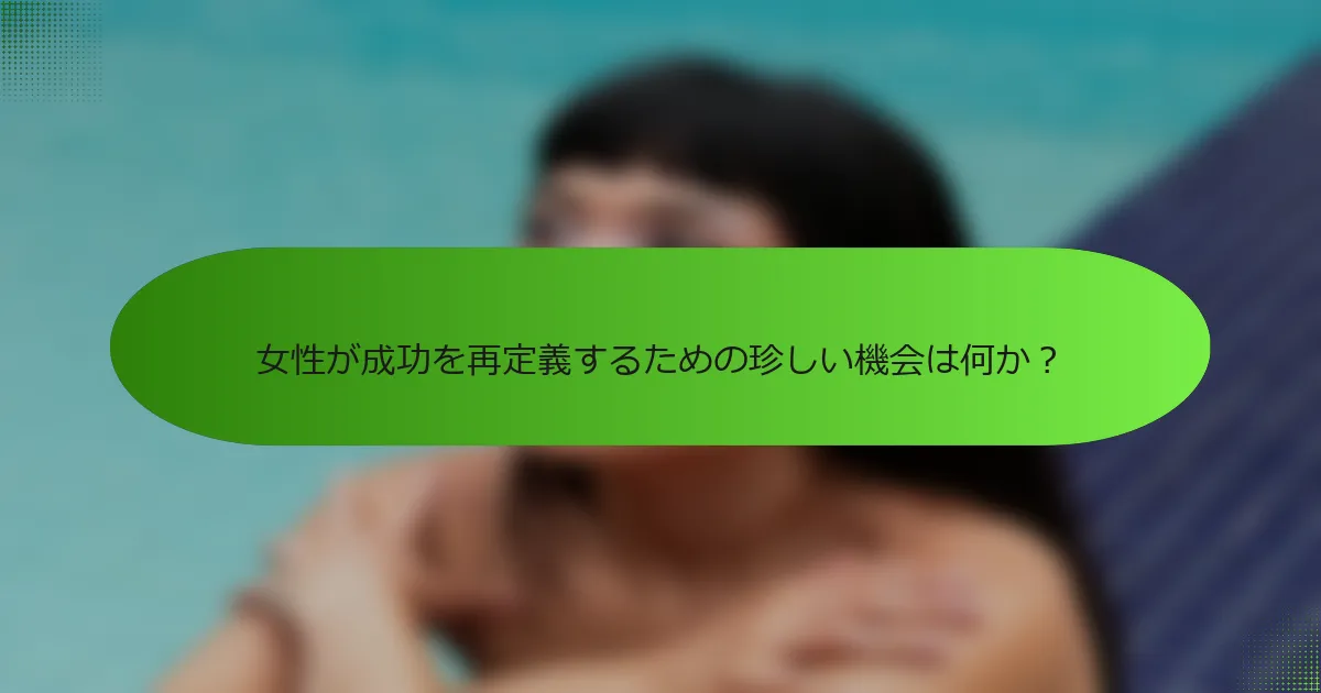 女性が成功を再定義するための珍しい機会は何か？