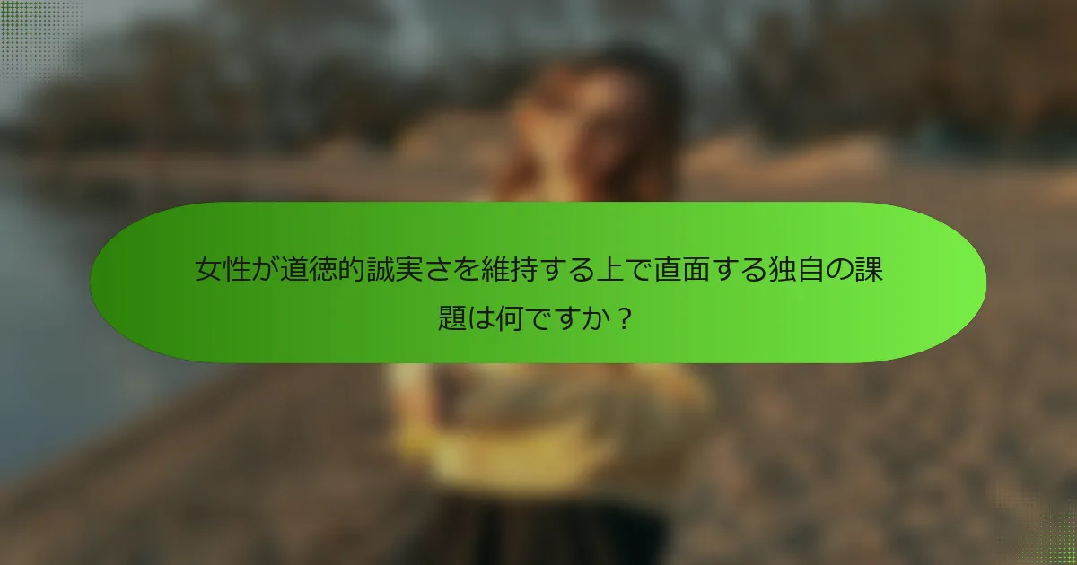 女性が道徳的誠実さを維持する上で直面する独自の課題は何ですか？
