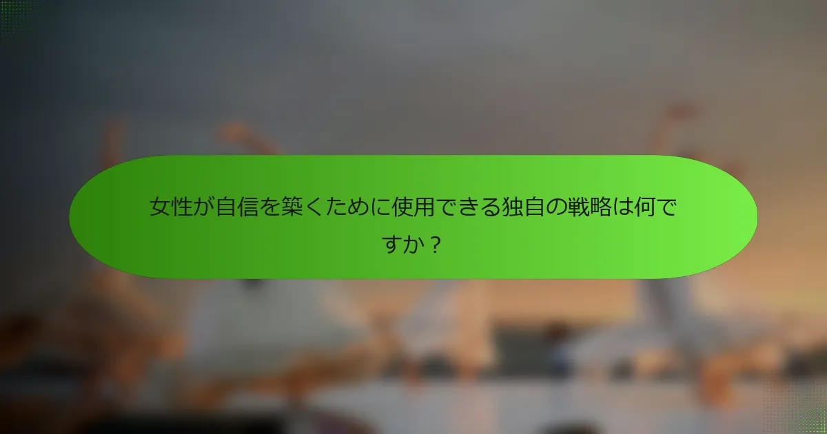 女性が自信を築くために使用できる独自の戦略は何ですか？