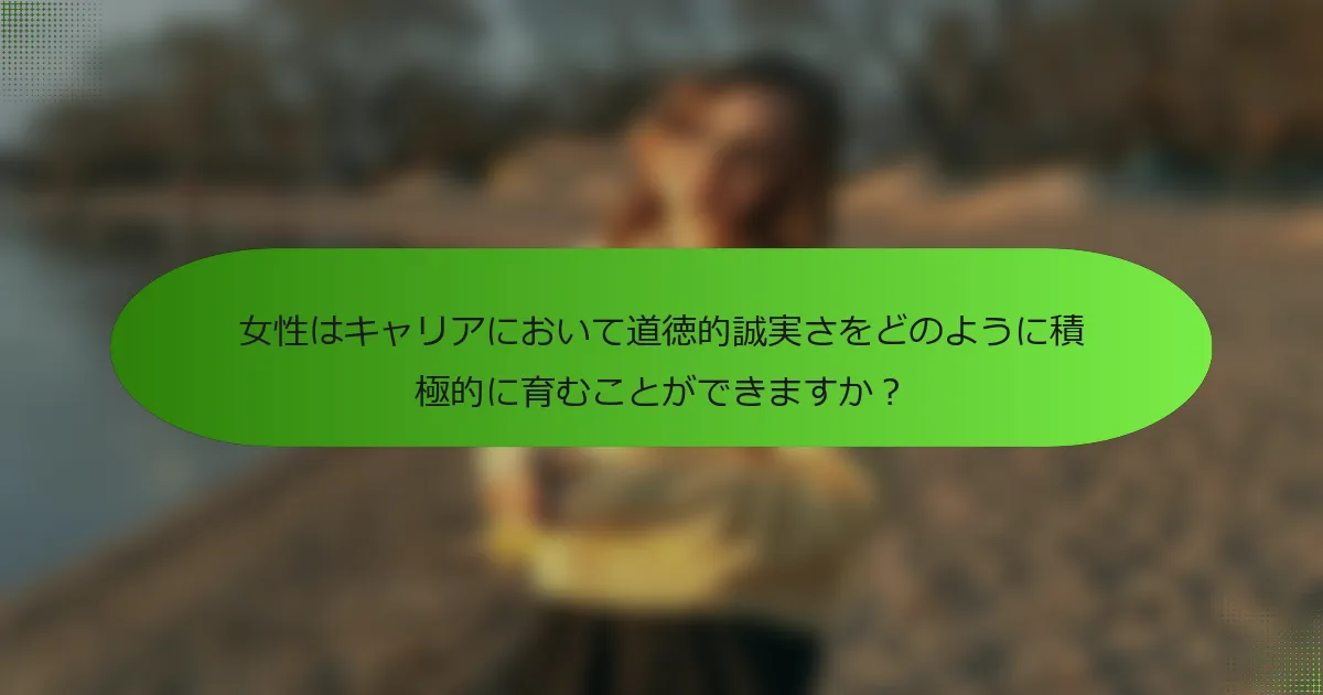 女性はキャリアにおいて道徳的誠実さをどのように積極的に育むことができますか？