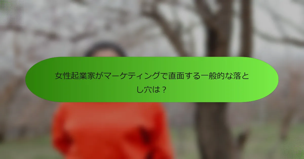 女性起業家がマーケティングで直面する一般的な落とし穴は？