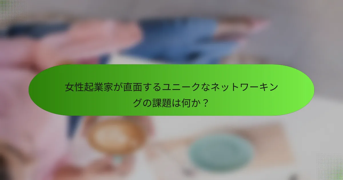 女性起業家が直面するユニークなネットワーキングの課題は何か？