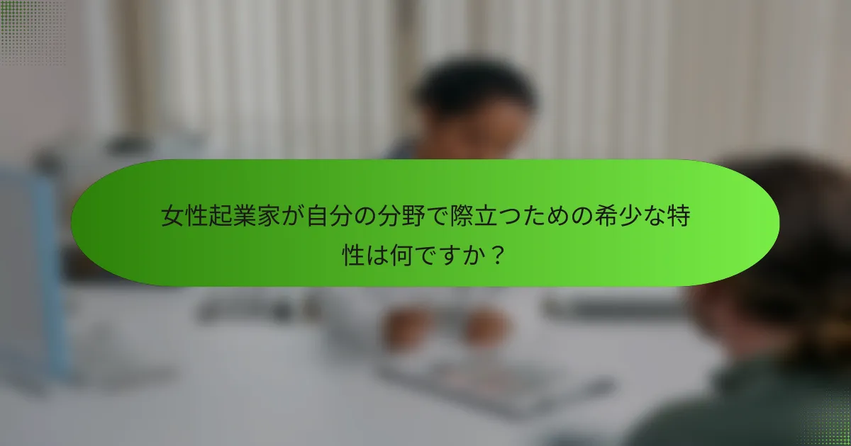 女性起業家が自分の分野で際立つための希少な特性は何ですか？