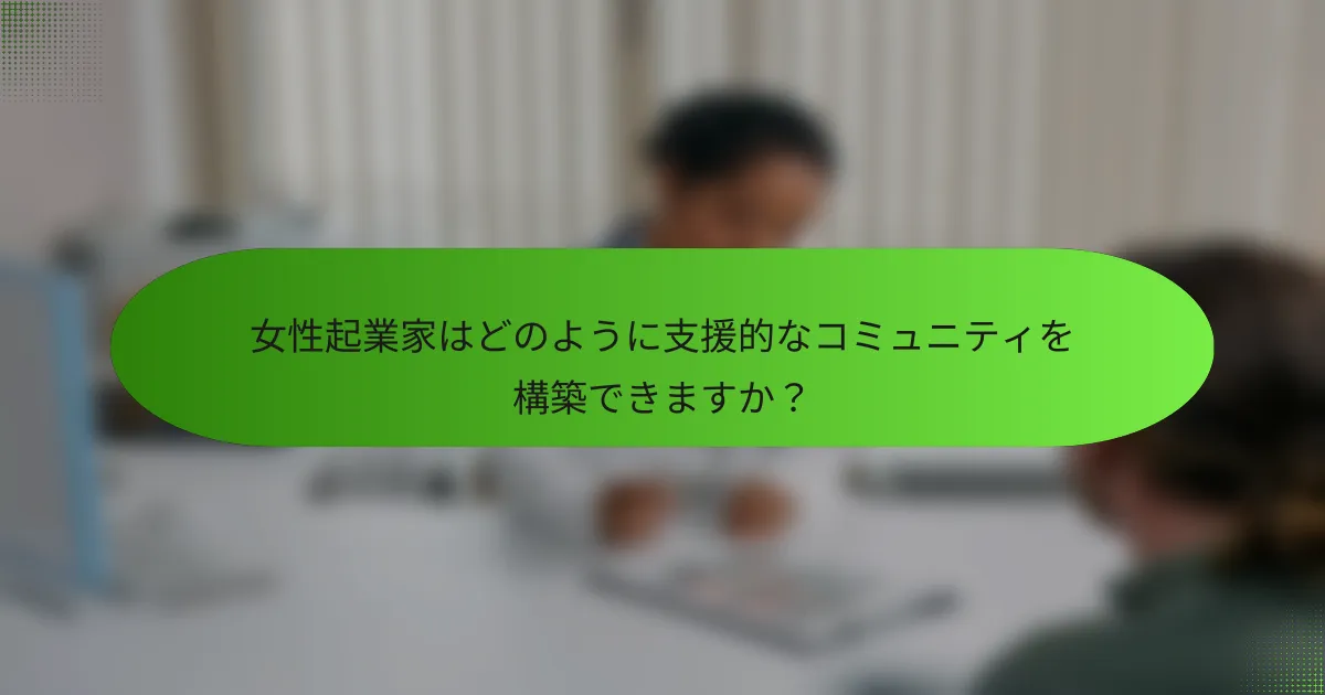 女性起業家はどのように支援的なコミュニティを構築できますか？