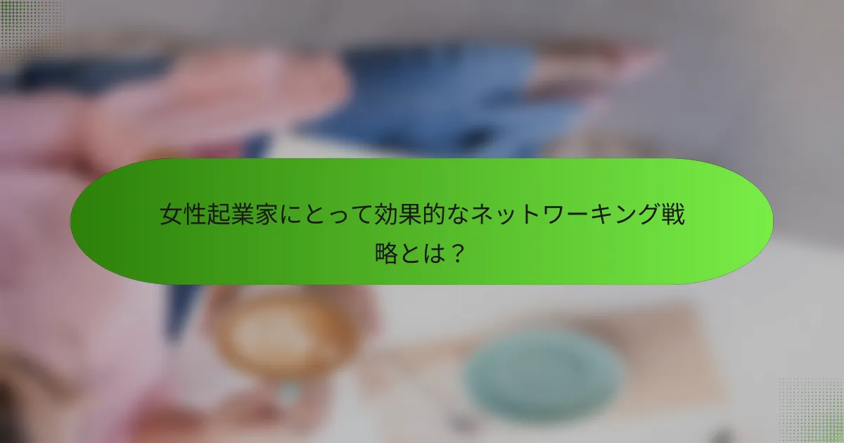 女性起業家にとって効果的なネットワーキング戦略とは？