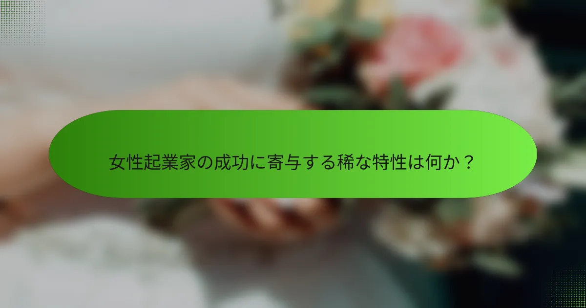 女性起業家の成功に寄与する稀な特性は何か？