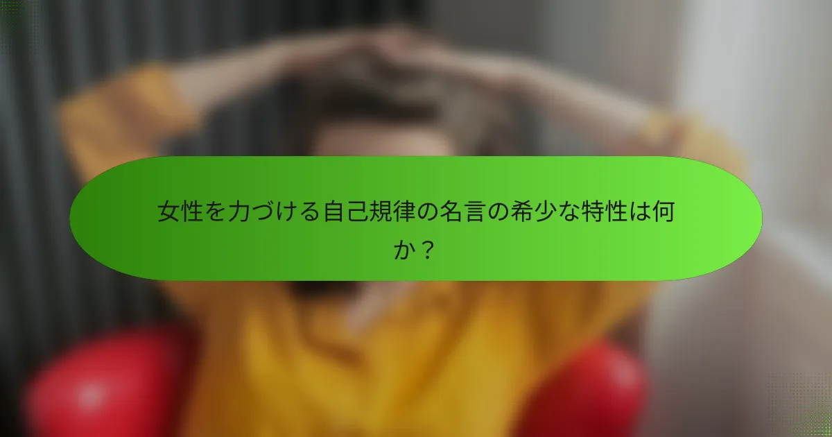 女性を力づける自己規律の名言の希少な特性は何か？