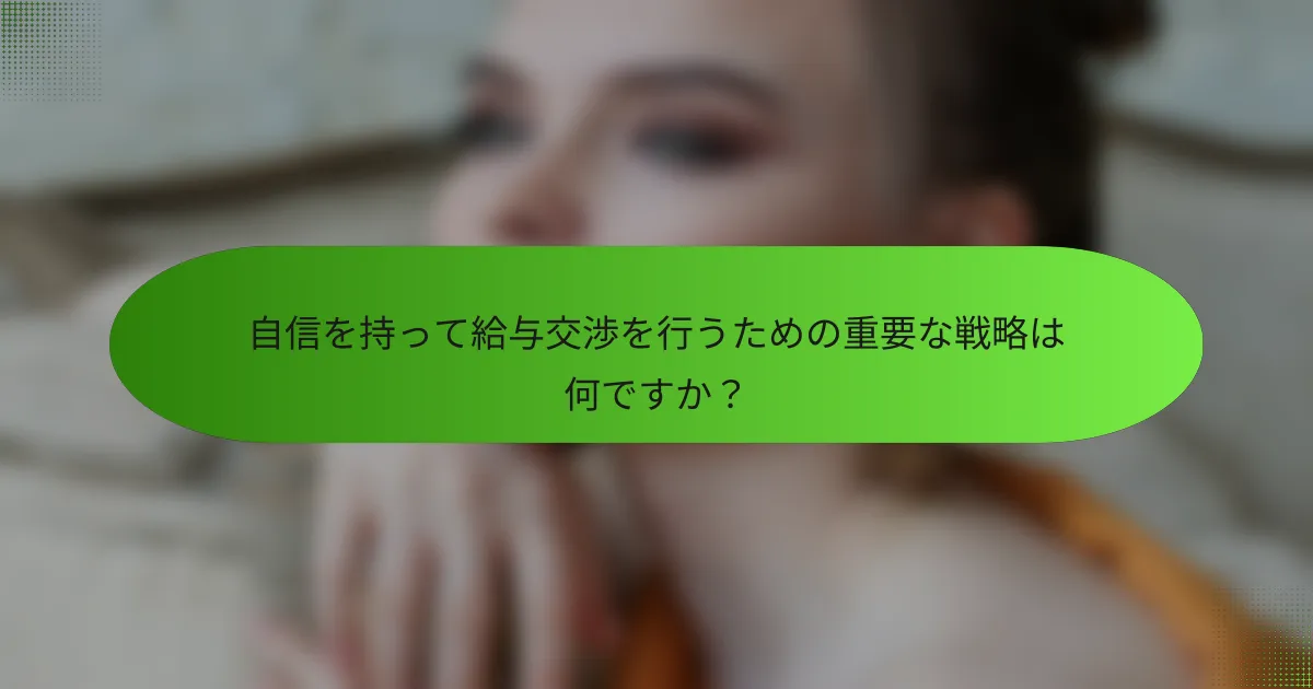 自信を持って給与交渉を行うための重要な戦略は何ですか？