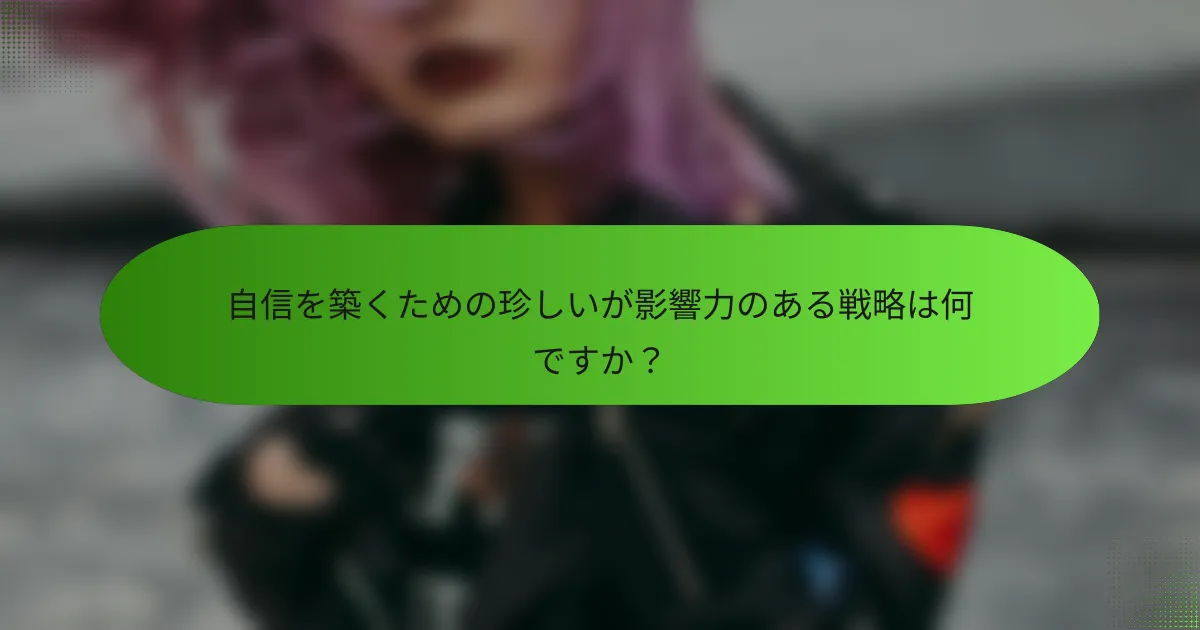 自信を築くための珍しいが影響力のある戦略は何ですか？